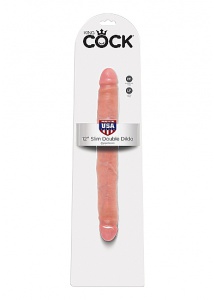 Pipedream King Cock -  dildo Vaginalno-Analne PODWÓJNE naturalne PVC - slim 31cm (12")