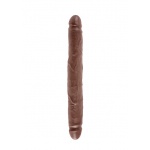 Pipedream King Cock -  dildo Vaginalno-Analne PODWÓJNE brązowe PVC - slim 31cm (12")