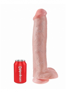 Pipedream King Cock -  dildo realistyczne GRUBY OLBRZYM naturalne PVC jądra - 38cm (15")