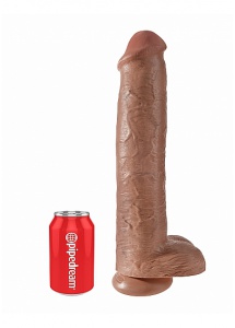 Pipedream King Cook - dildo realistyczne GRUBY OLBRZYM śniady PVC jądra - 38cm (15")