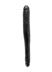 Pipedream King Cock -  dildo realistyczne PODWÓJNE dwie grubości, czarne, PVC - 43cm (16")