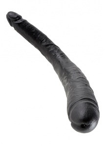 Pipedream King Cock -  dildo realistyczne PODWÓJNE dwie grubości, czarne, PVC - 43cm (16")