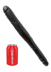 Pipedream King Cock -  dildo realistyczne PODWÓJNE dwie grubości, czarne, PVC - 43cm (16")