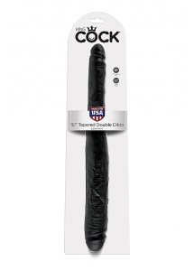 Pipedream King Cock -  dildo realistyczne PODWÓJNE dwie grubości, czarne, PVC - 43cm (16")