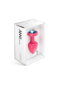 Plug analny ozdobny - Diogol Anni Butt Plug 25mm Okrągły Różowy z Niebieskim