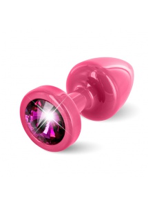 Plug analny ozdobny - Diogol Anni Butt Plug 25mm Okrągły Różowy z Różowym