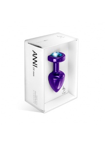 Plug analny ozdobny - Diogol Anni Butt Plug 25mm Okrągły Fioletowy z Niebieskim