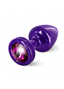 Plug analny ozdobny - Diogol Anni Butt Plug 25mm Okrągły Fioletowy z Różowym