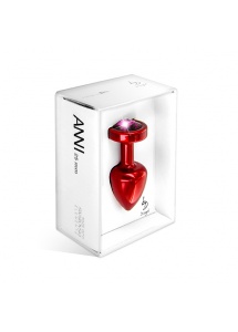 Plug analny ozdobny - Diogol Anni Butt Plug 25mm Okrągły Czerwony z Różowym