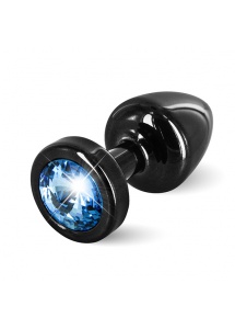 Plug analny ozdobny - Diogol Anni Butt Plug 25mm Okrągły Czarny z Niebieskim