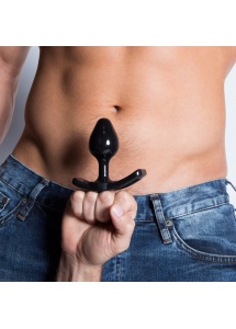 Plug analny - Perfect Fit Strap On Butt Plug Small Black czarny