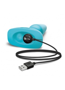 Plug analny rotujący i wibrujący sterowany zdalnie - Bvibe Rimming Remote Control Plug  Niebieski