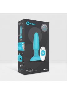 Plug analny rotujący i wibrujący sterowany zdalnie - Bvibe Rimming Remote Control Plug  Niebieski