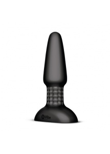 Plug analny rotujący i wibrujący sterowany zdalnie - Bvibe Rimming Remote Control Plug  Czarny