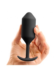 Plug analny z obciążnikiem - B-Vibe Snug Plug 3 Czarny