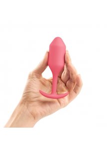 Plug analny z obciążnikiem - B-Vibe Snug Plug 2 Koralowy