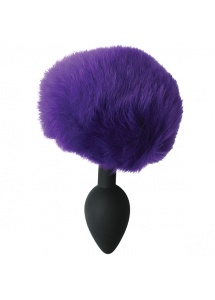 Plug silikonowy z ogonkiem pomponem - Sportsheets Sincerely Silicone Bunny Butt Plug Fioletowy