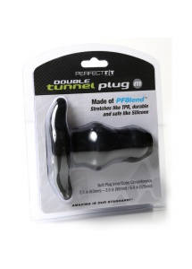 Plug tunel - Perfect Fit Double Tunnel Plug Medium czarny