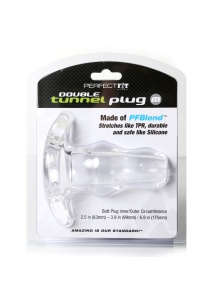 Plug tunel - Perfect Fit Double Tunnel Plug Medium przezroczysty