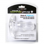 Plug tunel - Perfect Fit Double Tunnel Plug Medium przezroczysty