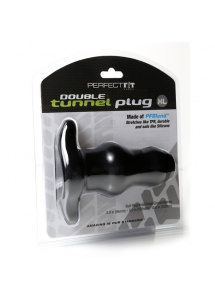 Plug tunel - Perfect Fit Double Tunnel Plug XL czarny