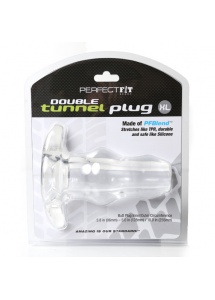 Plug tunel - Perfect Fit Double Tunnel Plug XL przezroczysty