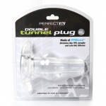 Plug tunel - Perfect Fit Double Tunnel Plug XL przezroczysty