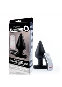 Plug wibrujący z pilotem - The Screaming O Vibrating Plug Black  XL
