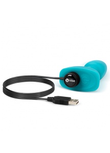 Plug z kuleczkami zdalnie sterowany - B-Vibe Rimming Petite Remote Control Plug  Niebieski