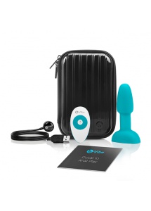 Plug z kuleczkami zdalnie sterowany - B-Vibe Rimming Petite Remote Control Plug  Niebieski