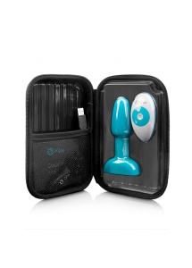 Plug z kuleczkami zdalnie sterowany - B-Vibe Rimming Petite Remote Control Plug  Niebieski
