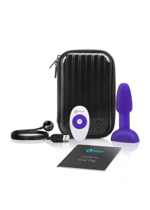 Plug z kuleczkami zdalnie sterowany - B-Vibe Rimming Petite Remote Control Plug  Fioletowy