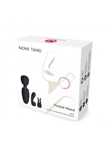 Podręczna mini różdżka masażer z nakładkami - Nomi Tang Pocket Wand Czarny