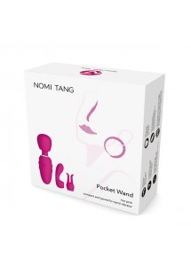 Podręczna mini różdżka masażer z nakładkami - Nomi Tang Pocket Wand Czerwony
