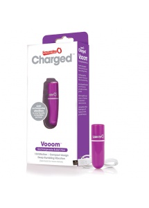 Podręczny wibrator pocisk - The Screaming O Charged Vooom Bullet Vibe  Fioletowy