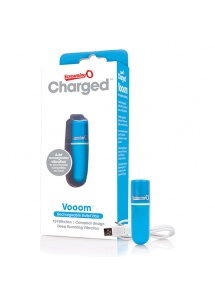 Podręczny wibrator pocisk - The Screaming O Charged Vooom Bullet Vibe  Niebieski