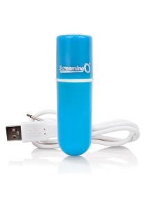 Podręczny wibrator pocisk - The Screaming O Charged Vooom Bullet Vibe  Niebieski