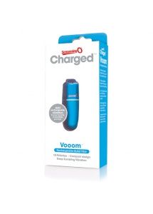 Podręczny wibrator pocisk - The Screaming O Charged Vooom Bullet Vibe  Niebieski