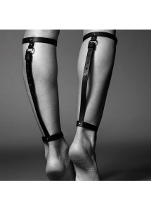 Podwiązki skórzane - Bijoux Indiscrets Maze Back Leg Garter  Czarny
