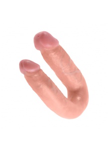 Podwójne dildo - King Cock U-Shaped Double Trouble Medium Flesh Średnie