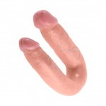 Podwójne dildo - King Cock U-Shaped Double Trouble Medium Flesh Średnie