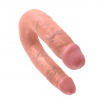 Podwójne dildo - King Cock U-Shaped Double Trouble Medium Flesh Średnie