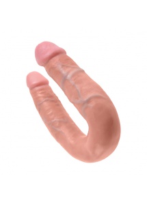 Podwójne dildo - King Cock U-Shaped Double Trouble Medium Flesh Średnie