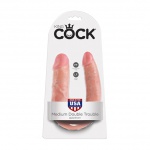 Podwójne dildo - King Cock U-Shaped Double Trouble Medium Flesh Średnie