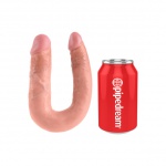 Podwójne dildo - King Cock U-Shaped Double Trouble Medium Flesh Średnie