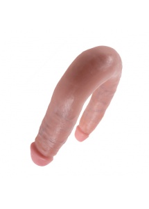 Podwójne dildo - King Cock U-Shaped Double Trouble Small Flesh Małe