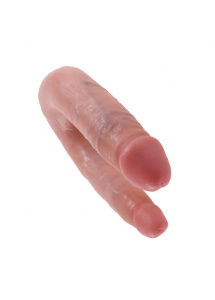 Podwójne dildo - King Cock U-Shaped Double Trouble Small Flesh Małe