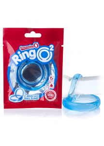 Podwójny pierścień na penisa i jądra - The Screaming O RingO 2 Blue  