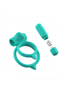 Podwójny pierścień z wibracjami - B Swish bcharmed Basic Plus Dual Cock Ring   Zielony