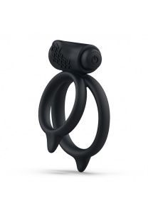 Podwójny pierścień z wibracjami - B Swish bcharmed Basic Plus Dual Cock Ring   Czarny